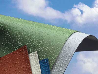 Waterproof, single-ply membranes of various colors